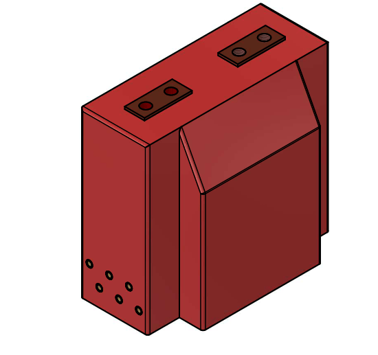 General arrangement drawing of an epoxy cast current transformer
