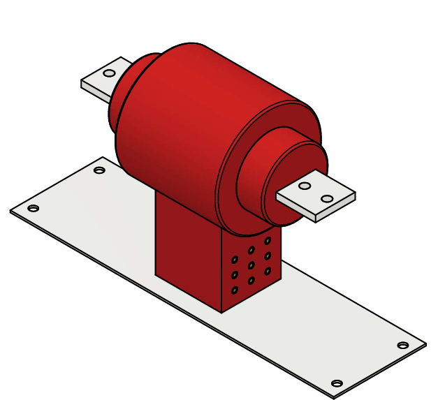 General arrangement drawing of a ring-type current transformer