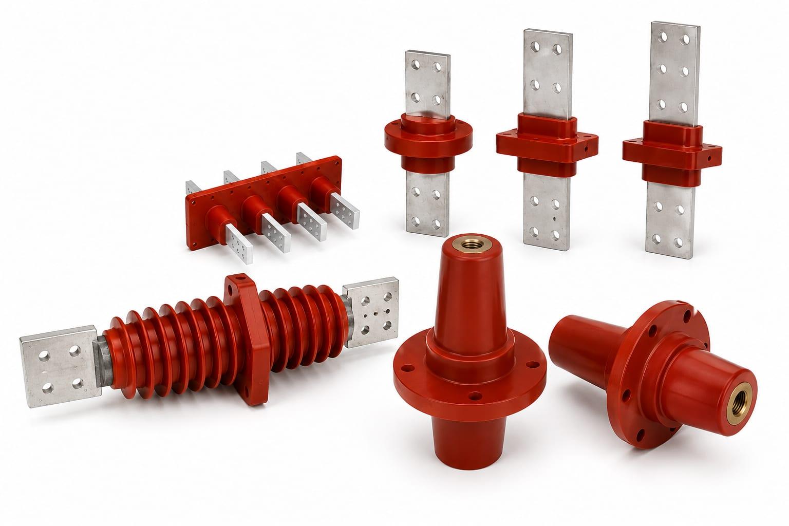 Epoxy cast bushings with stainless connection plates