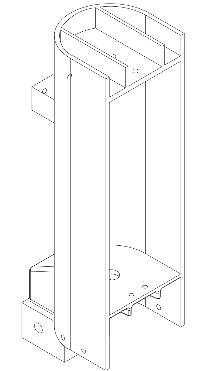 GA drawing of an embedded VCB pole housing